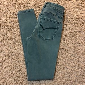 Bullhead “High Rise Skinniest” Green Jeans